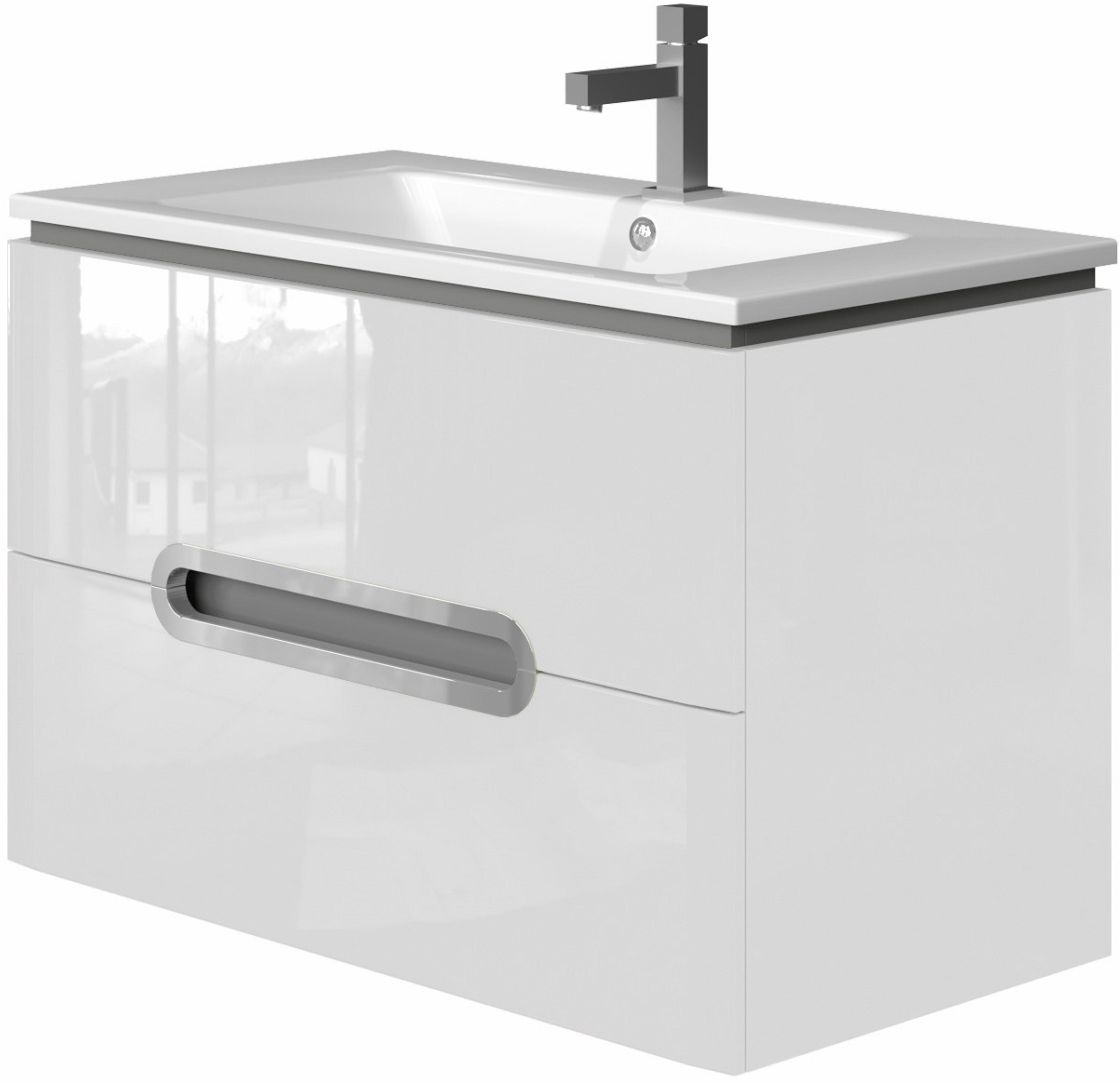 

Тумба Juventa PRATO Pr-85 белый с умывальником Atria 85
