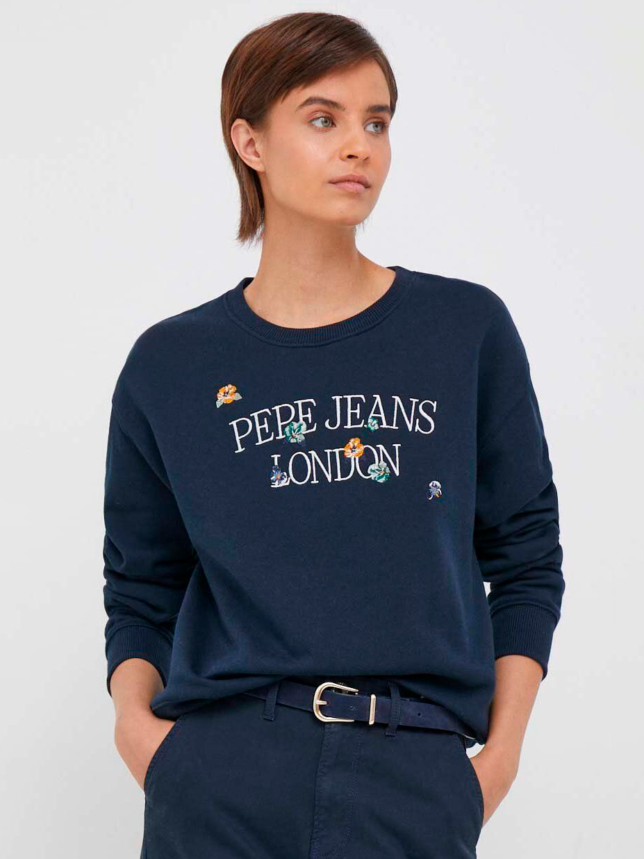 Акція на Світшот утеплений жіночий Pepe Jeans 411638580 L Синій від Rozetka