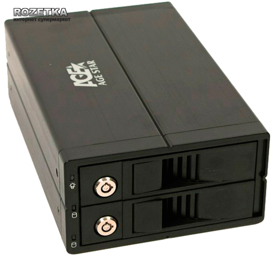 Внешний карман Agestar для HDD 3.5" USB3.0/2xSATA RAID (3U 2B 3A (Black ...