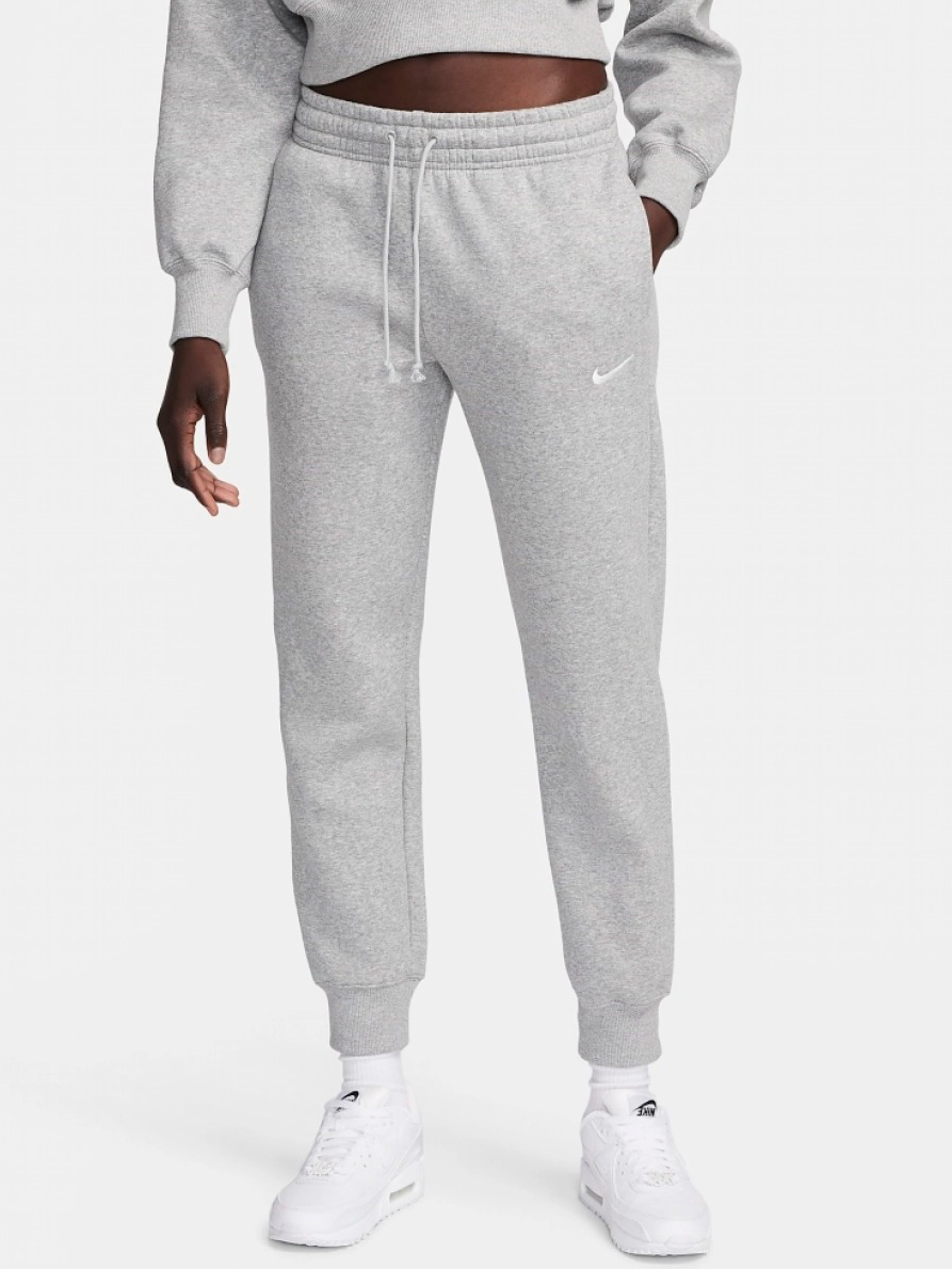 Акція на Спортивні штани на флісі жіночі Nike W Nsw Phnx Flc Mr Pant Std FZ7626-063 M Сірі від Rozetka