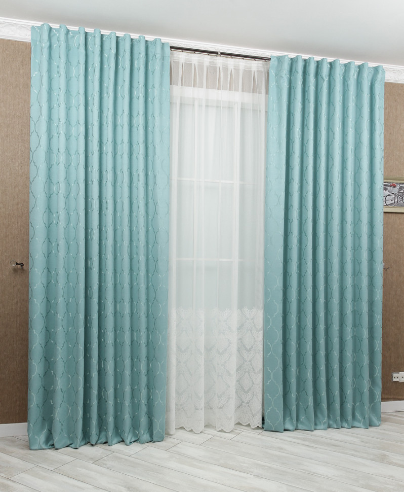 

Шторы микровелюр Lanita 308х200см 2шт (VRN-7416) бирюзовые