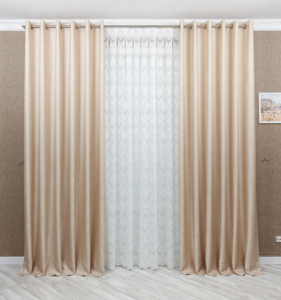 

Шторы жаккард Lanita 290х200см 2шт (FRO-7444) золотистые