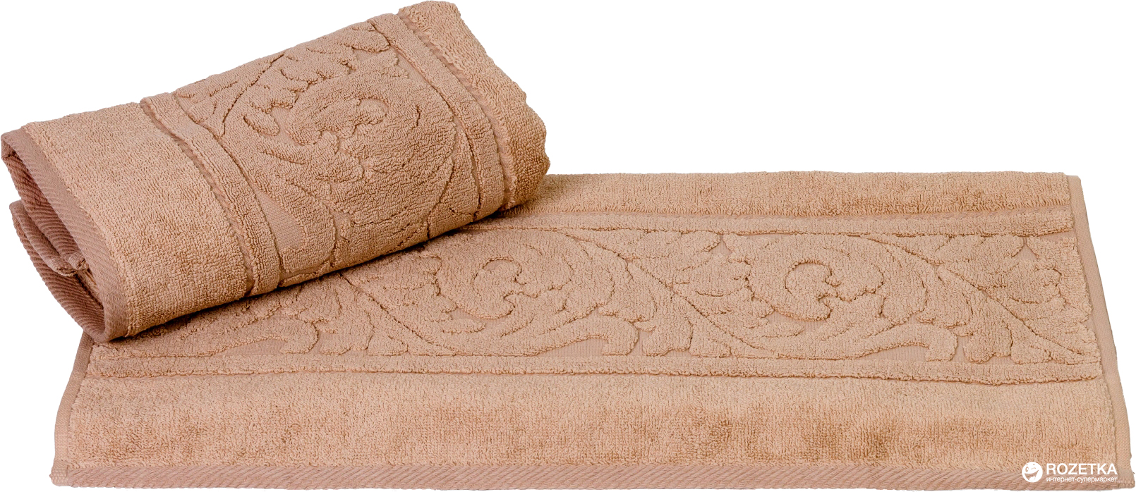 

Махровое полотенце с жаккардовым бордюром Hobby Sultan 70x140 Beige