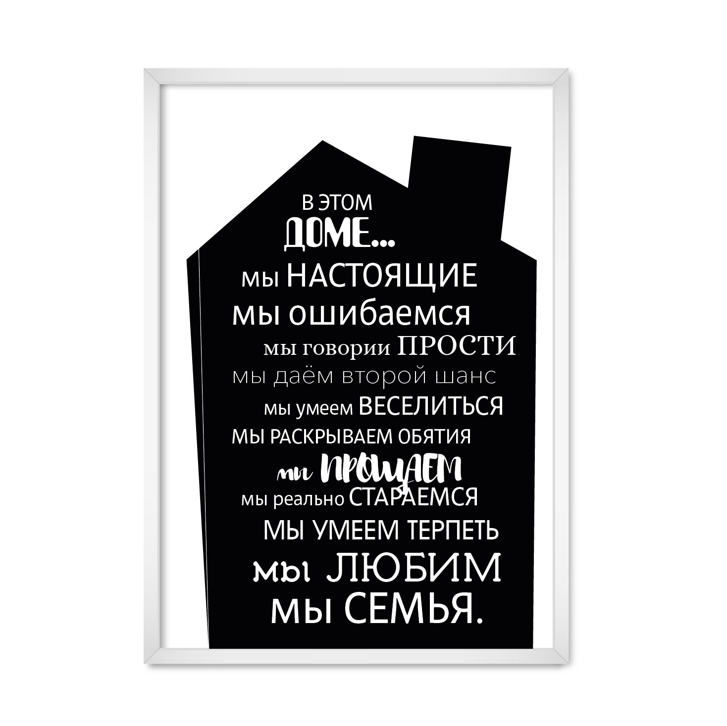 

Постер "Правила дома" без стекла 42 x 59.4 см в белой рамке
