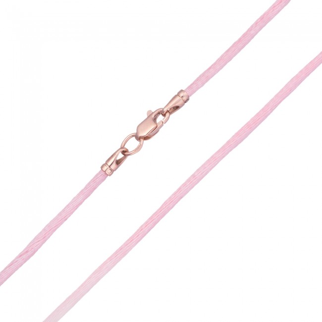 

Ювелирный шелковый шнурок на шею Jewel-case Гладкий шелк Розовый 2.0 мм с Золотой застежкой z6104-K 40 размер