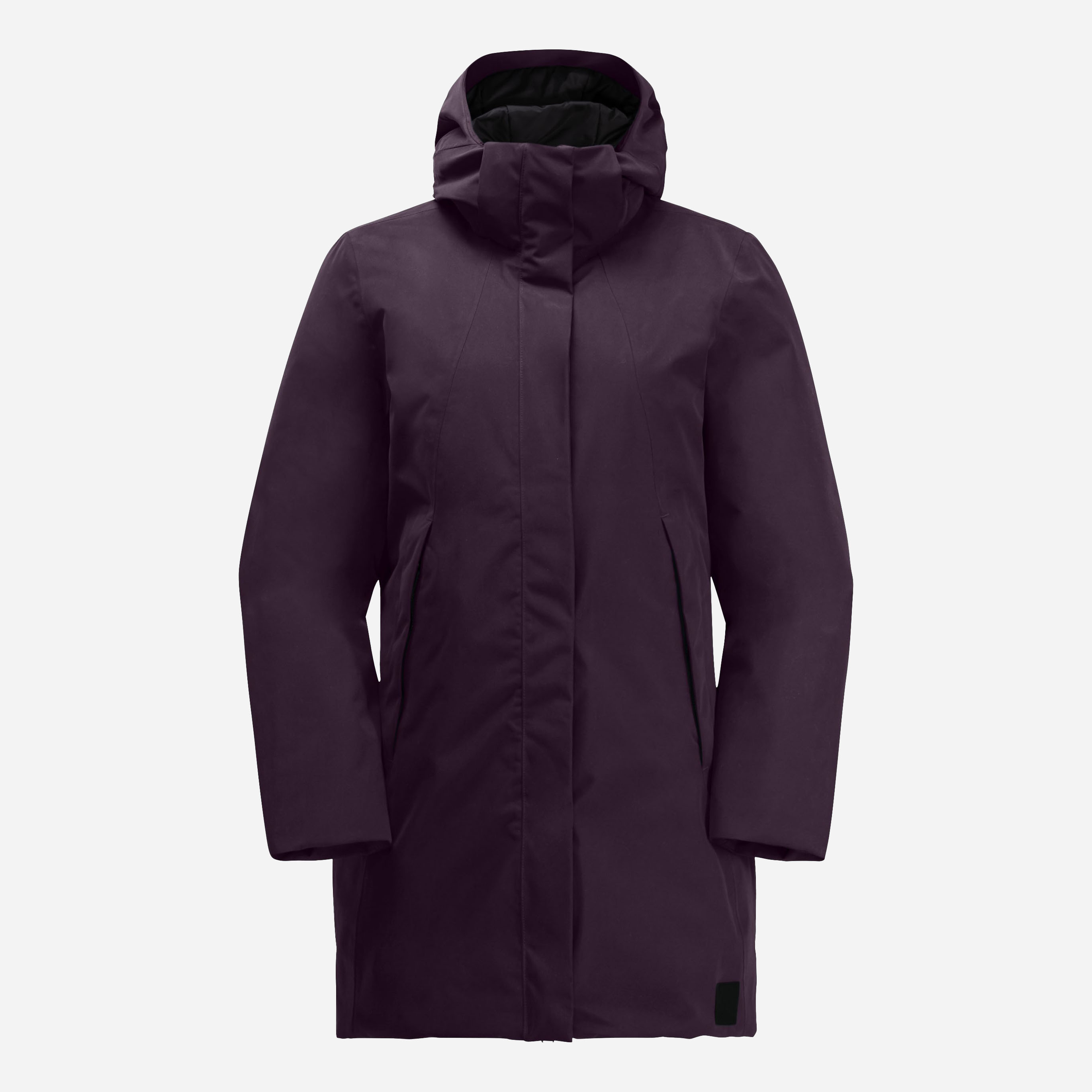 Акція на Куртка демісезонна подовжена з капюшоном жіноча Jack Wolfskin Salier Coat 1116141_I0082 XL Фіолетова від Rozetka