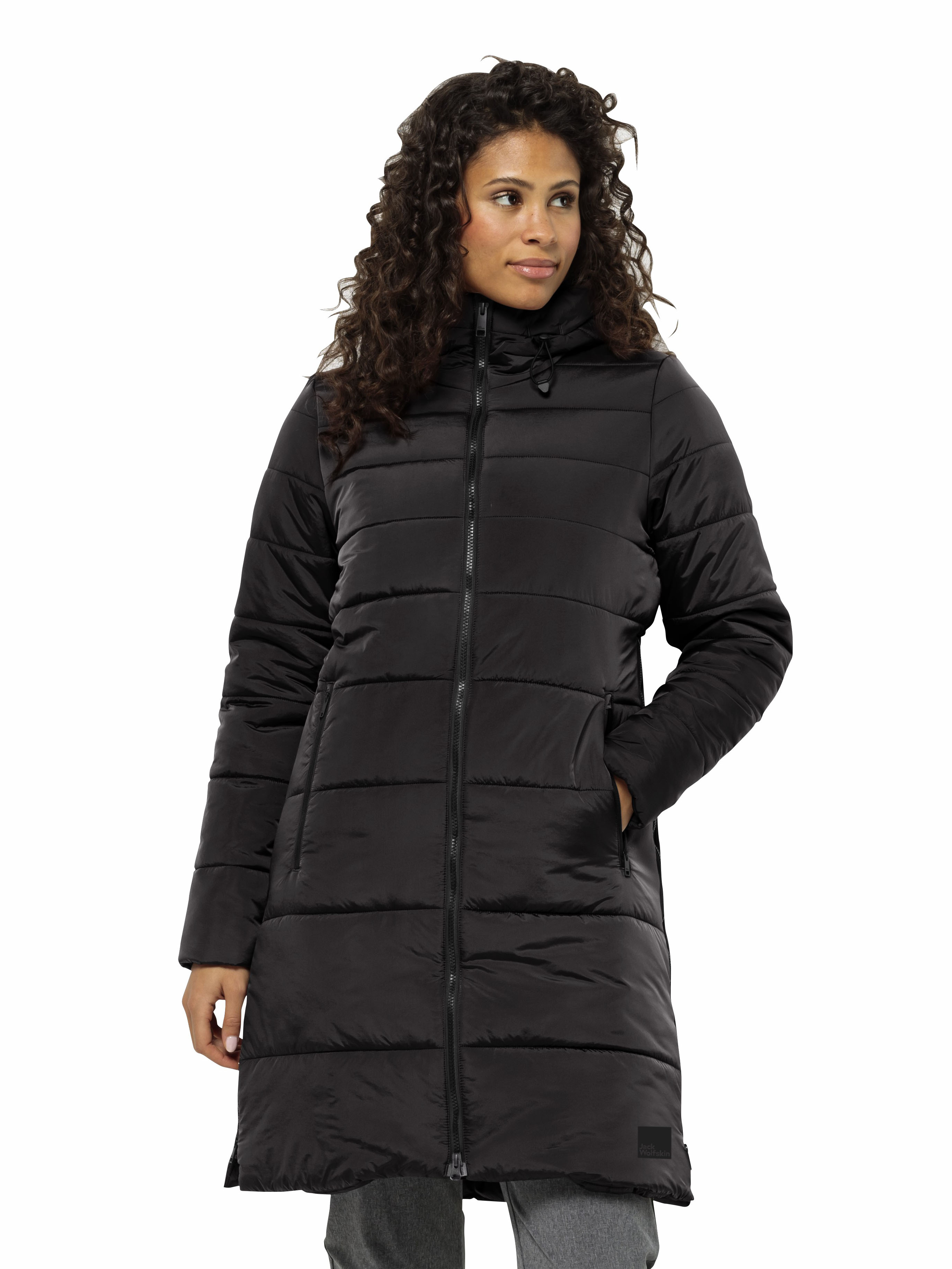 Акція на Куртка демісезонна з капюшоном жіноча Jack Wolfskin Eisbach Coat W 1206981_6350 S Темно-сіра від Rozetka