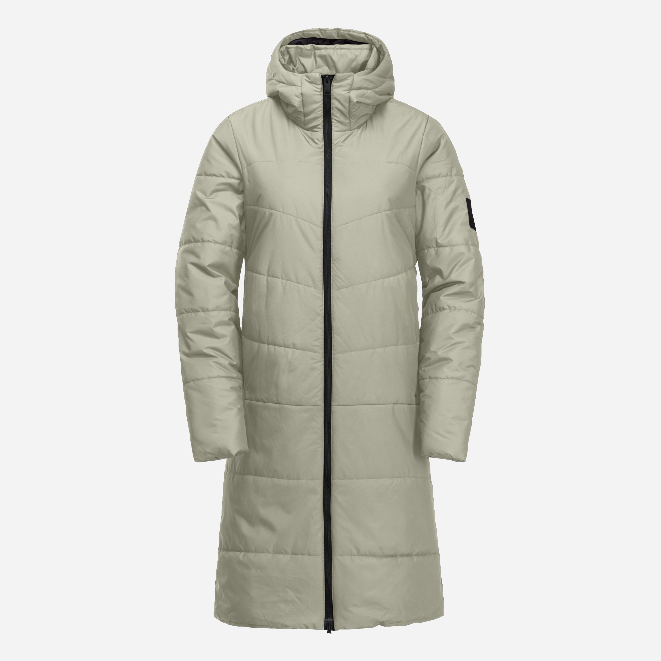 Акція на Куртка демісезонна довга з капюшоном жіноча Jack Wolfskin Deutzer Coat W 1207501_A0029 M Бежева від Rozetka