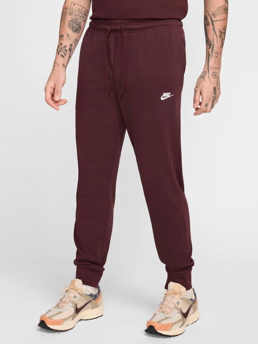 Акція на Спортивні штани чоловічі Nike M Nk Club Knit Jogger FQ4330-652 XL Бордові від Rozetka