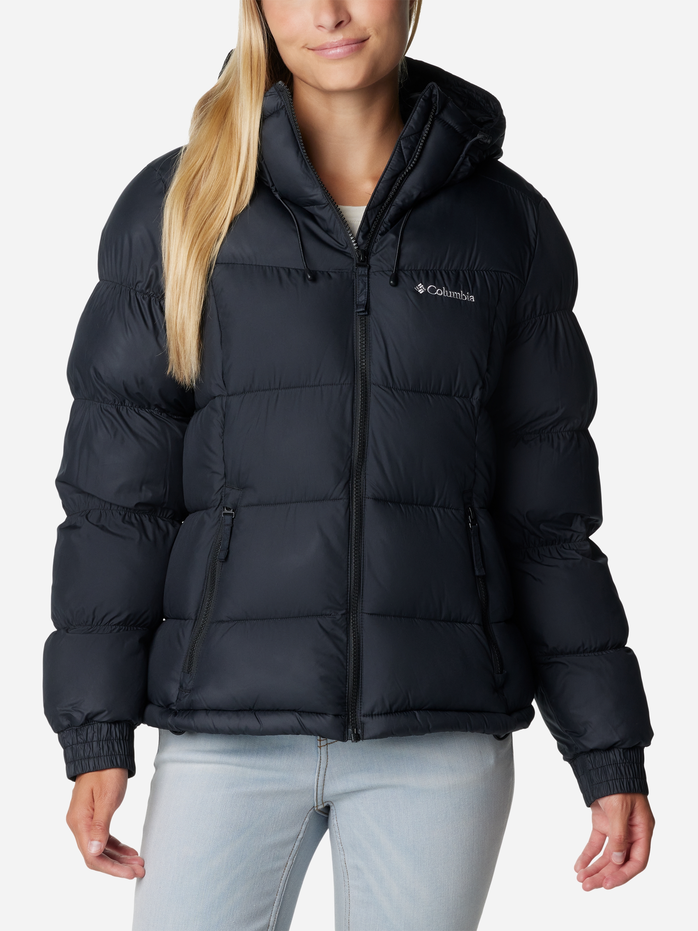 Акція на Куртка зимова коротка жіноча Columbia Pike Lake II Insulated Jacket 2051374011 S Чорна від Rozetka