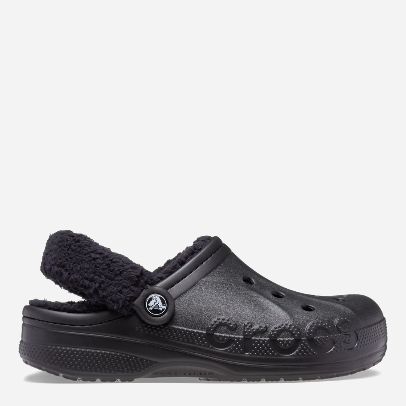 Акція на Жіночі крокси утеплені Crocs Baya Lined Fuzz Strap Clog 206633-060 39-40 (M7/W9) 25 см Чорні від Rozetka