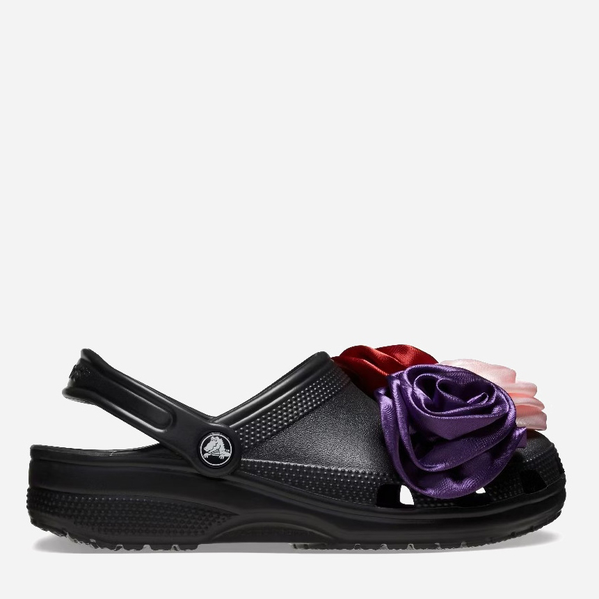 Акція на Жіночі крокси Crocs Classic Rosette Clog 210388-001 38-39 (M6/W8) 24 см Чорні від Rozetka