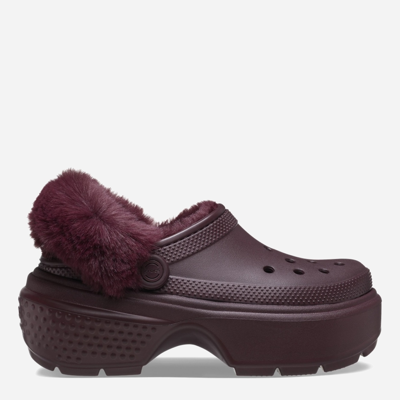 Акція на Жіночі крокси утеплені Crocs Stomp Lined Clog 208546-6WD 37-38 (M5/W7) 23 см Бордові від Rozetka