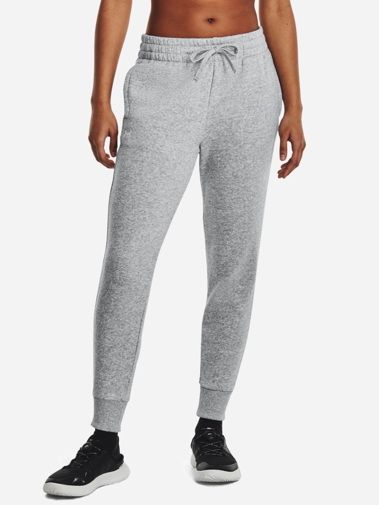 Акція на Спортивні штани на флісі жіночі Under Armour Ua Rival Fleece Jogger 1379438-012 S Сірі від Rozetka