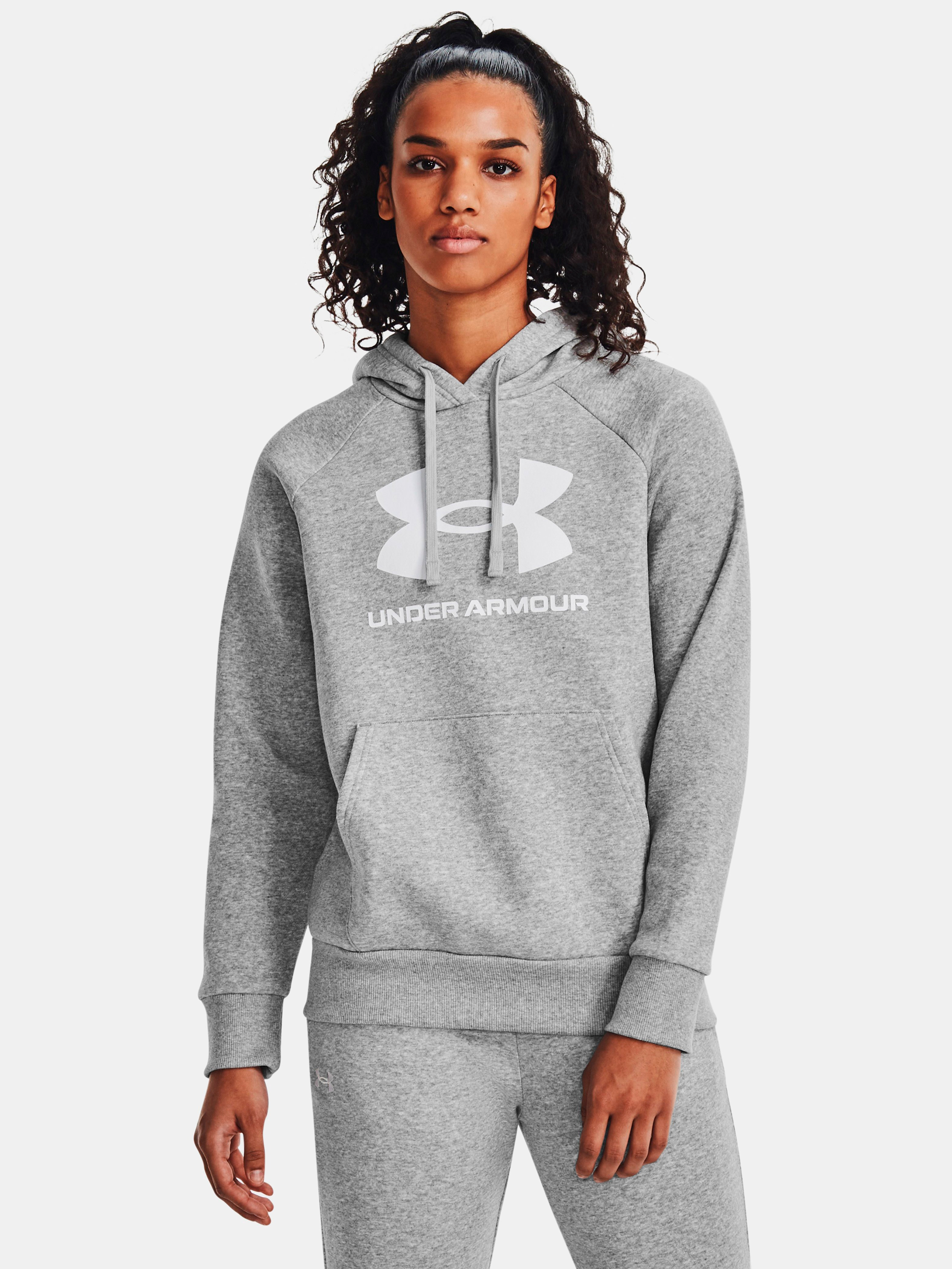 Акція на Худі тепле жіноче Under Armour Ua Rival Fleece Big Logo Hdy 1379501-012 S Сіре від Rozetka