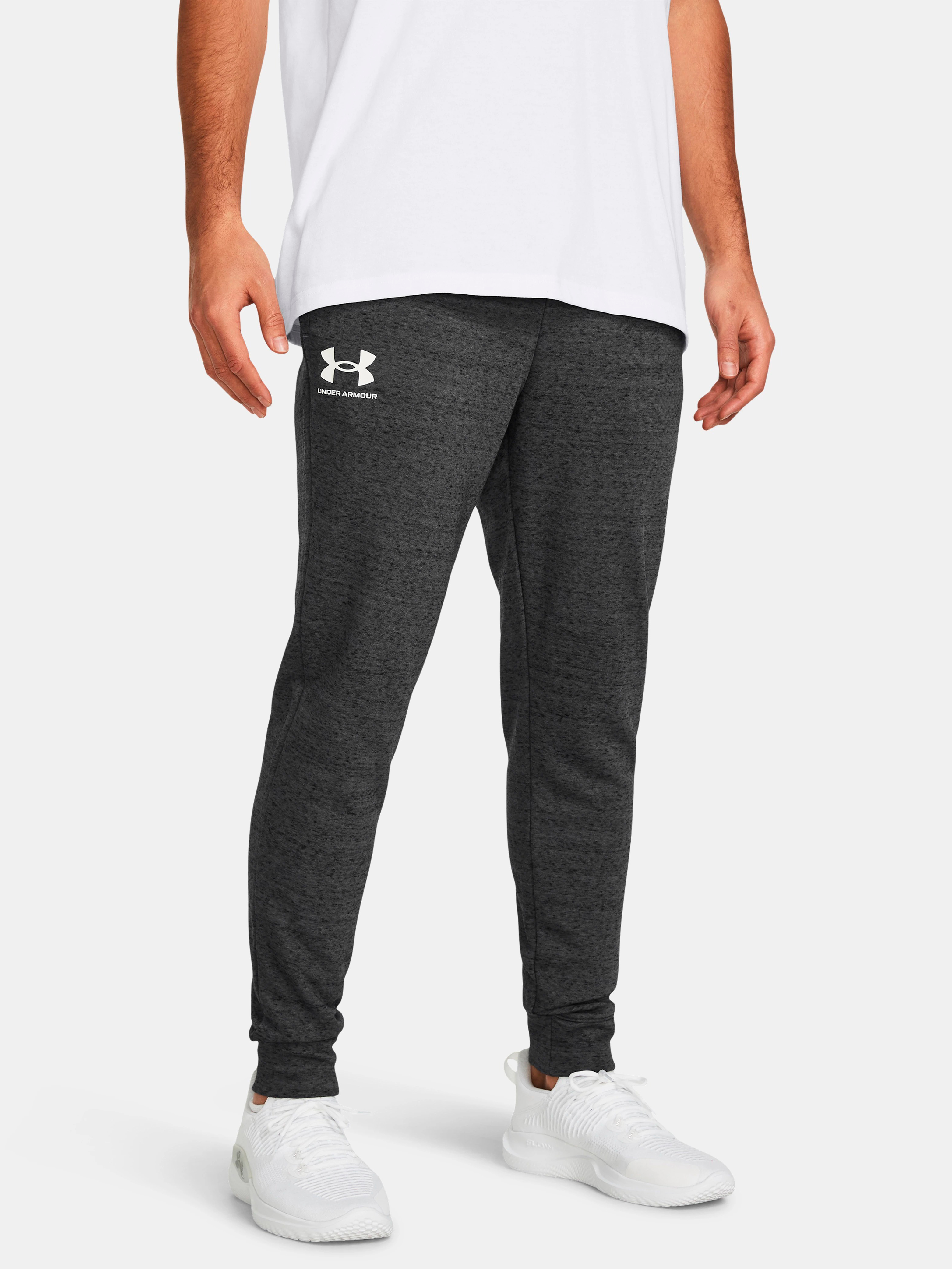 Акція на Спортивні штани чоловічі Under Armour Ua Rival Terry Jogger 1380843-025 S Сірі від Rozetka