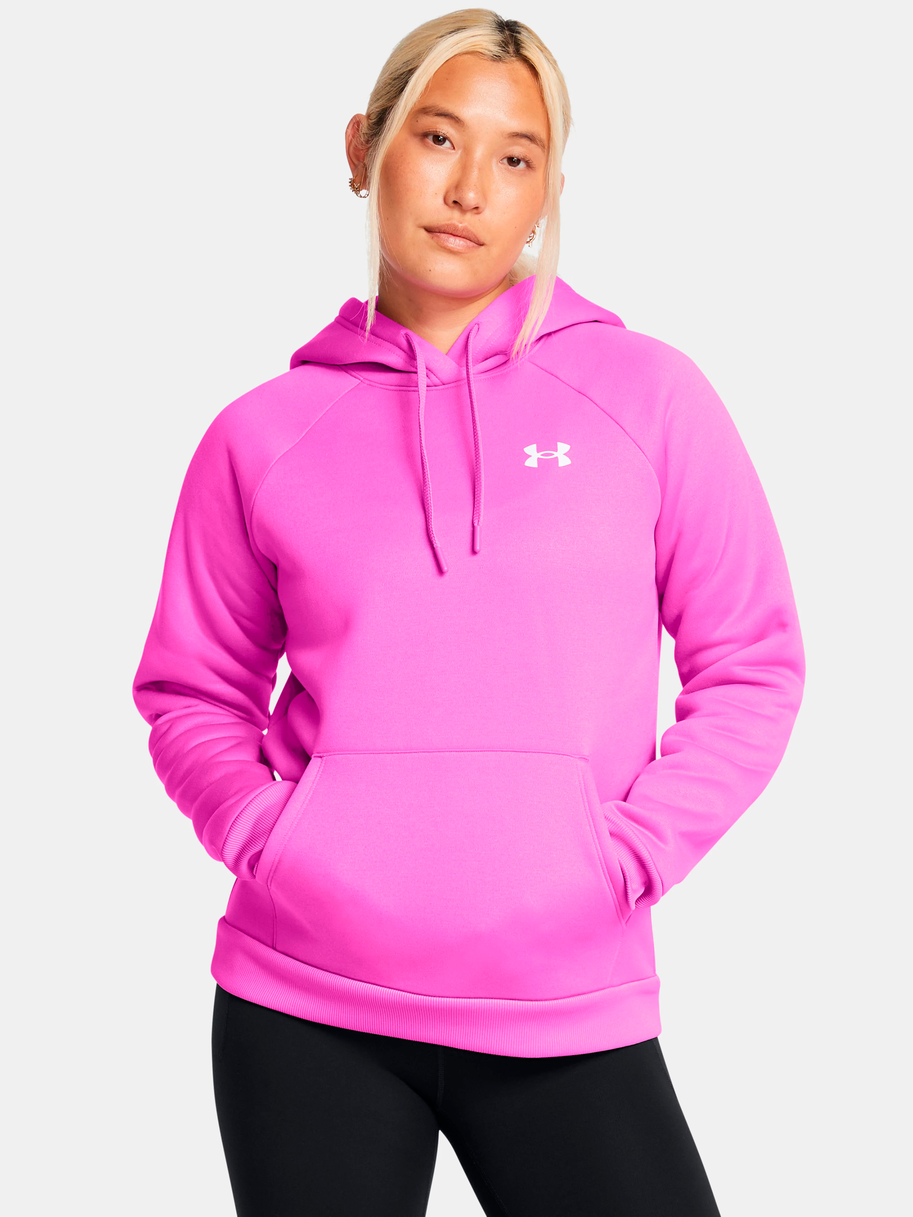 Акція на Худі тепле жіноче Under Armour Ua Armour Fleece Hoodie 1386507-572 XS Фіолетове від Rozetka