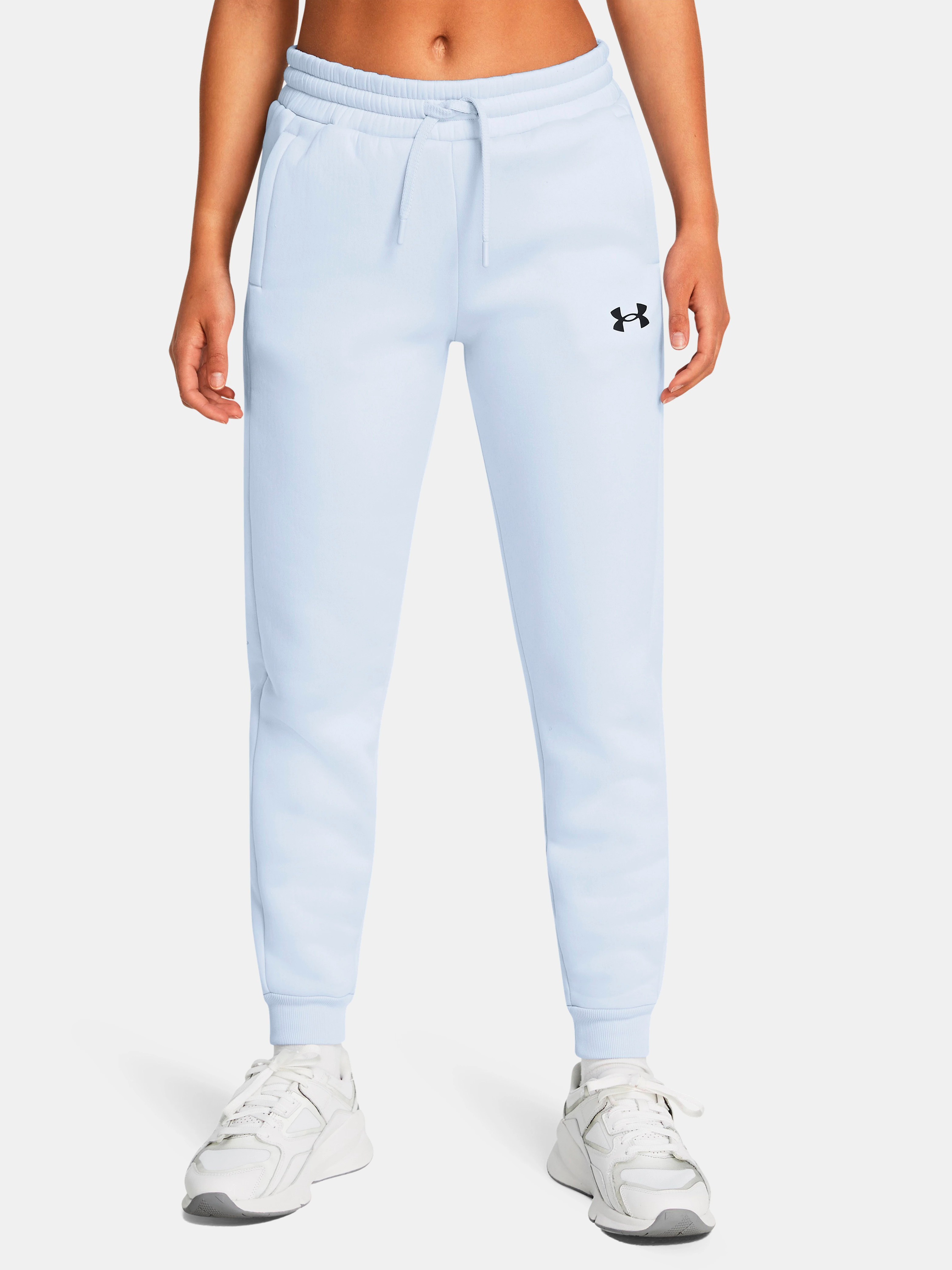 Акція на Спортивні штани утеплені жіночі Under Armour Ua Armour Fleece Jogger 1386510-464 XL Блакитні від Rozetka