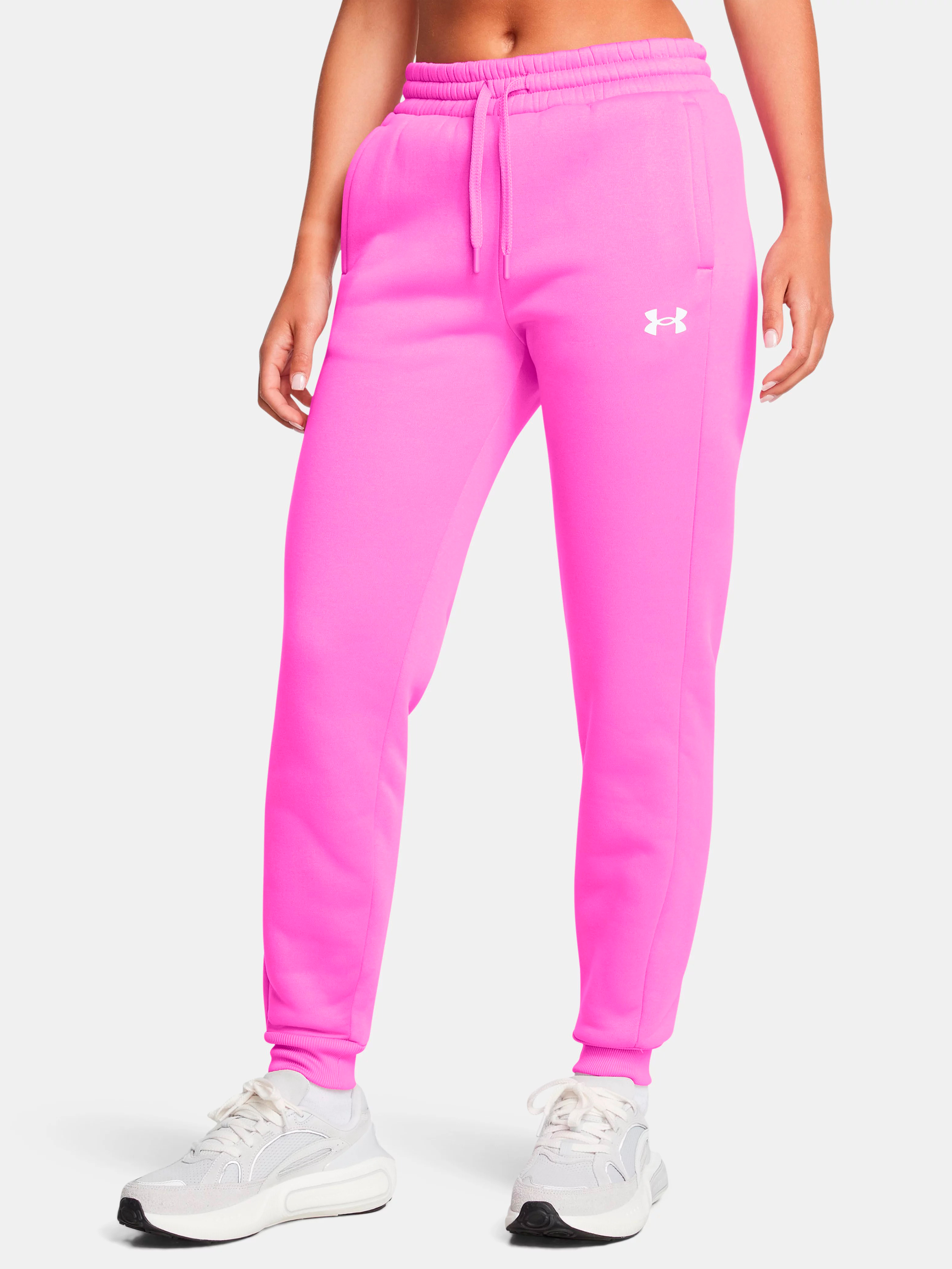 Акція на Спортивні штани утеплені жіночі Under Armour Ua Armour Fleece Jogger 1386510-572 M Фіолетові від Rozetka