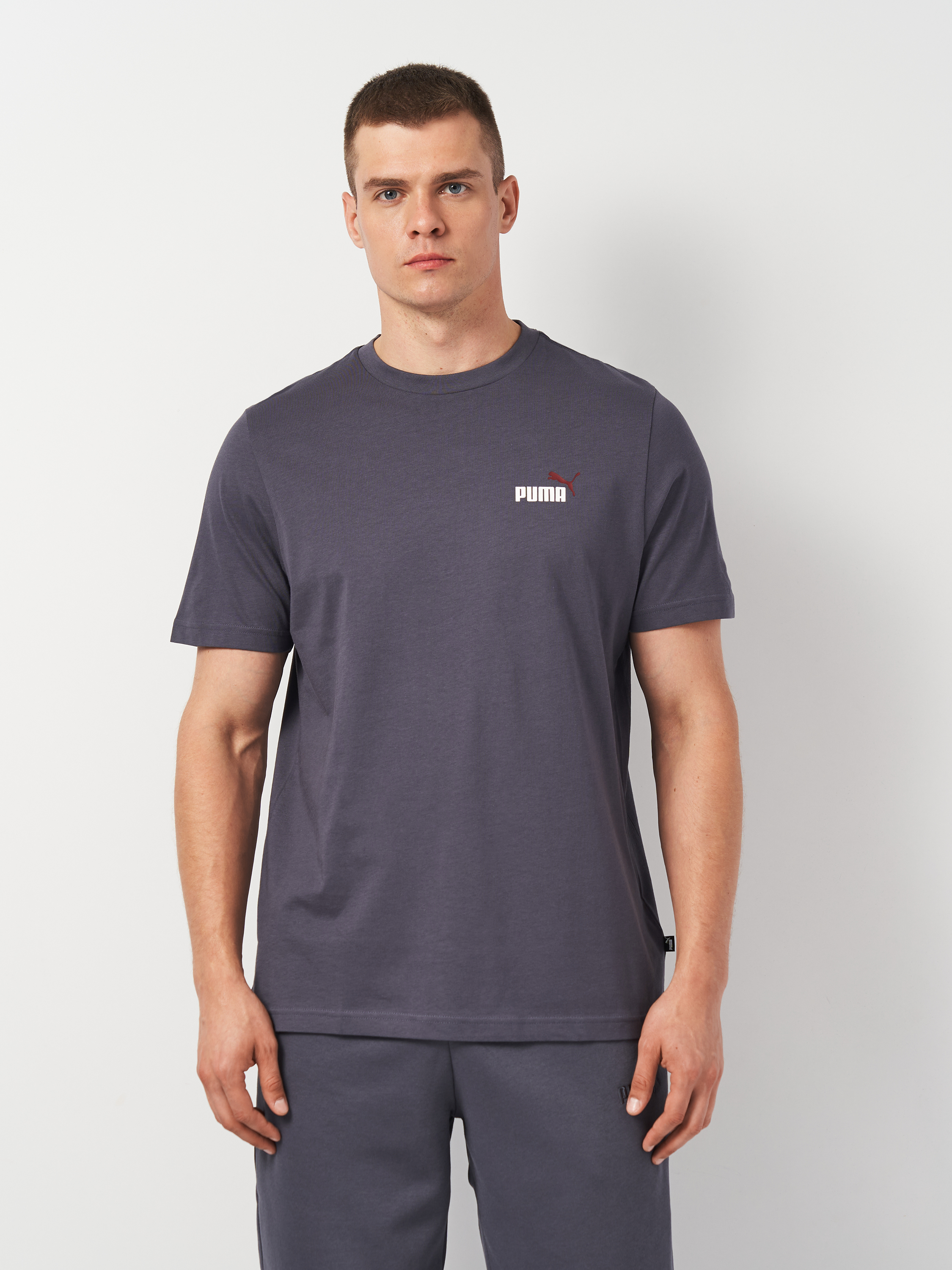 Акція на Футболка чоловіча Puma Ess+ 2 Col Small Logo Tee 67447069 M Сіра від Rozetka