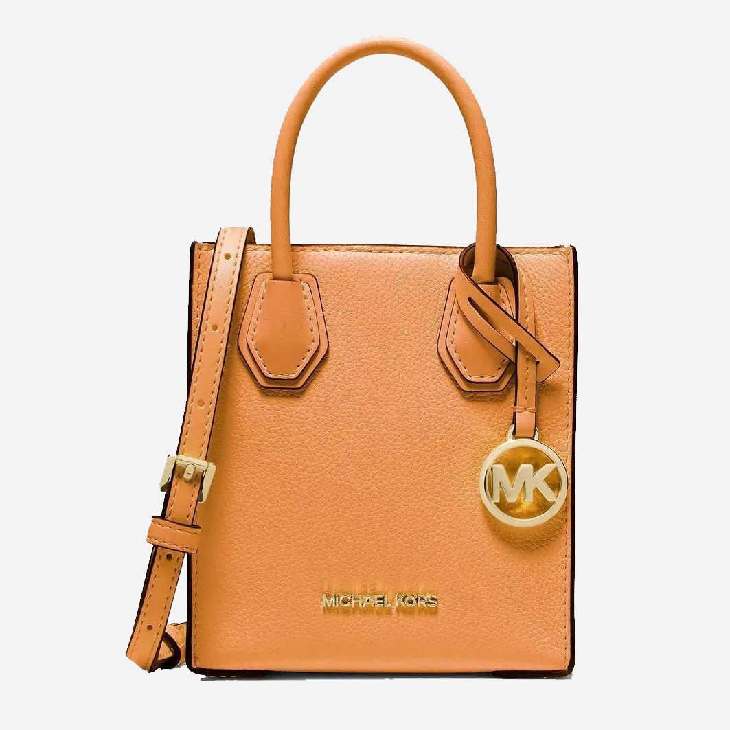 Акція на Сумка крос-боді жіноча з натуральної шкіри маленька Michael Kors 365945117 Помаранчева від Rozetka