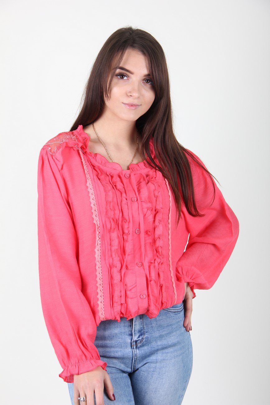

Блузка женская XIAOJI 88766 (Кораловый S/M)
