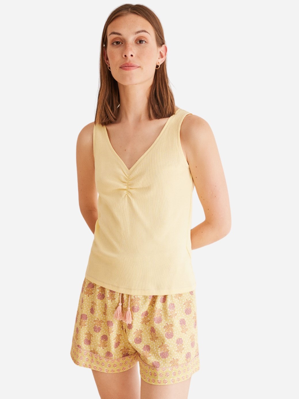 Акція на Піжама (майка + шорти) жіноча бавовняна Women'Secret DB YELLOW FLOWER PJ 3598045 L Жовта від Rozetka