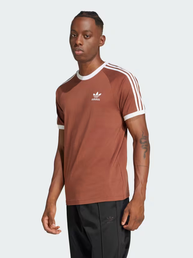 Акція на Футболка бавовняна чоловіча Adidas Originals 3-Stripes Tee IZ3071 M Коричнева від Rozetka