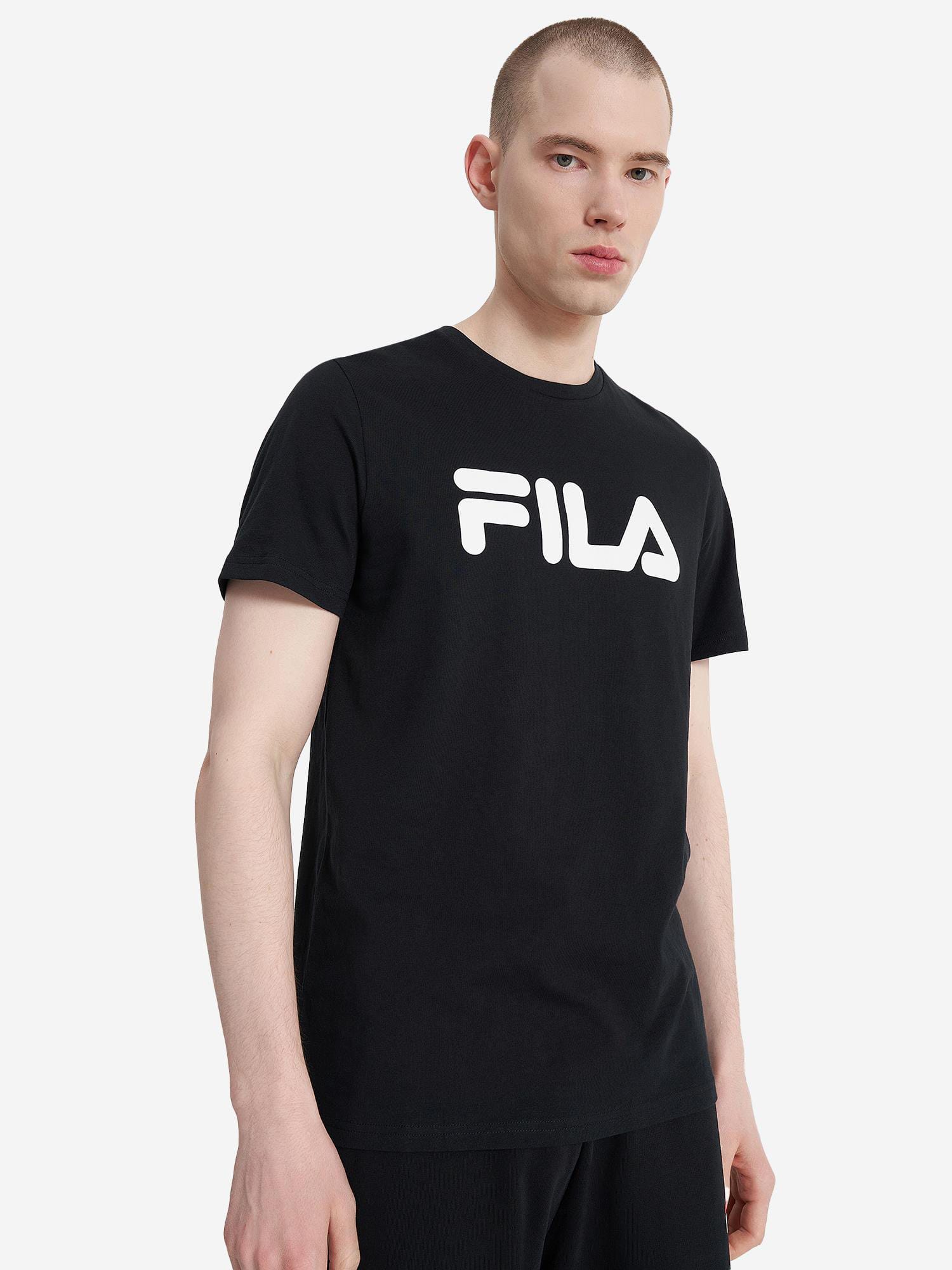 Акція на Футболка бавовняна чоловіча Fila Men's T-shirt 129392-99 48 Чорна від Rozetka