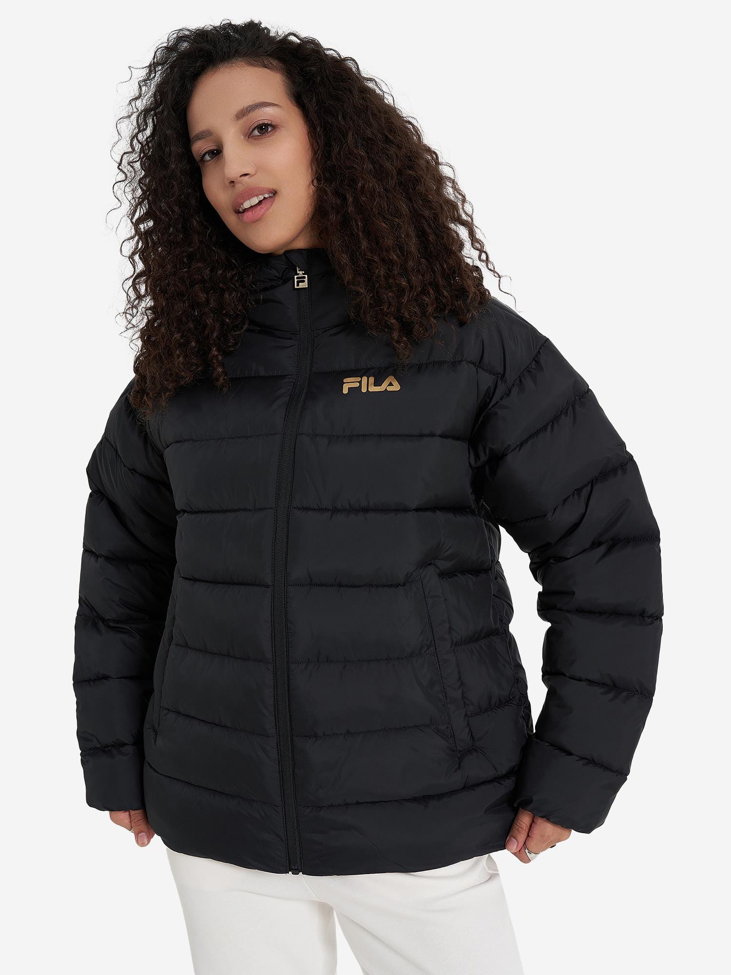 Акція на Куртка демісезонна з капюшоном жіноча Fila Women's faux down jacket 129413-99 46-48 Чорна від Rozetka