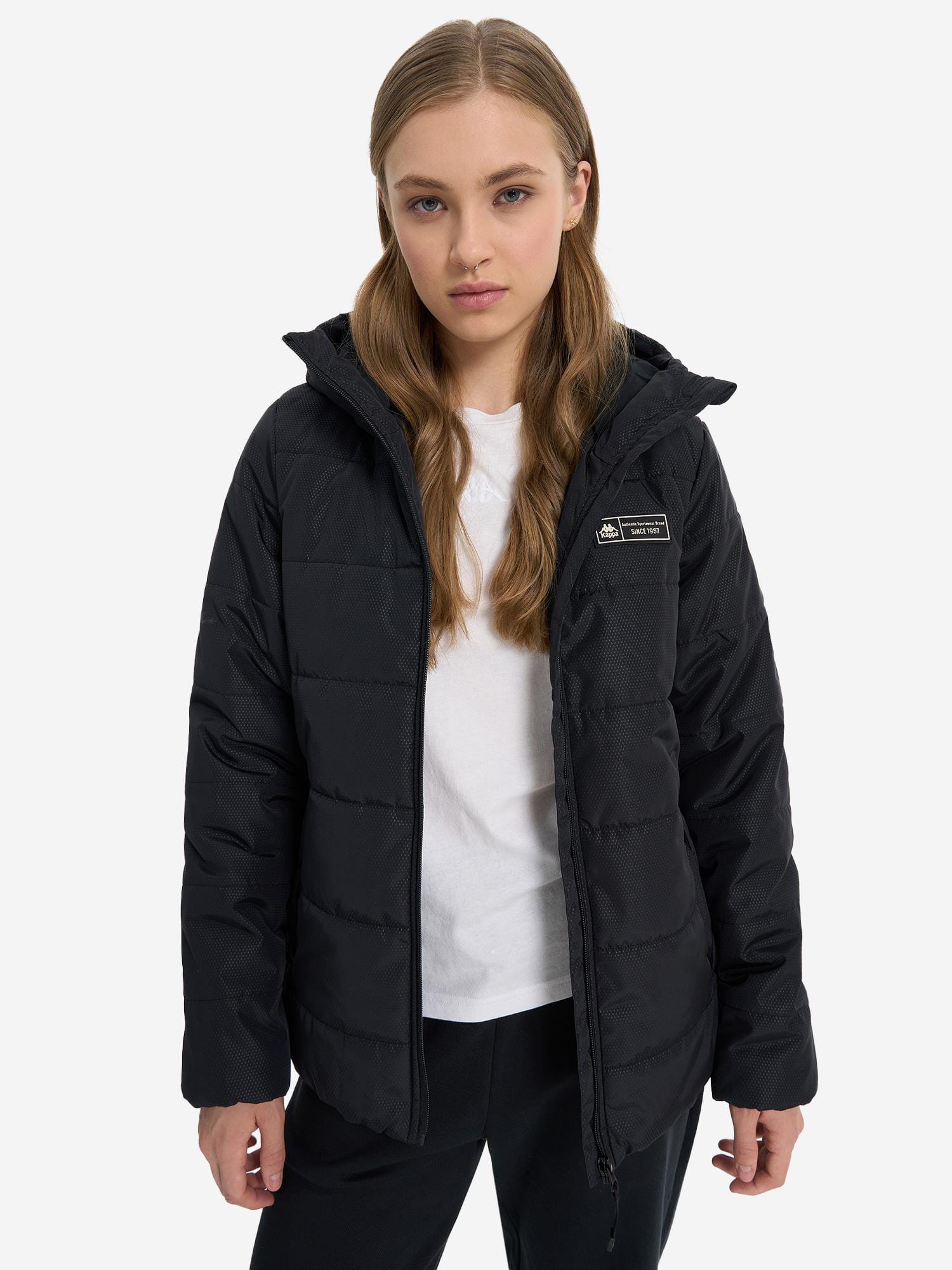 Акція на Куртка демісезонна з капюшоном жіноча Kappa Women's jacket 131099-99 42-44 Чорна від Rozetka