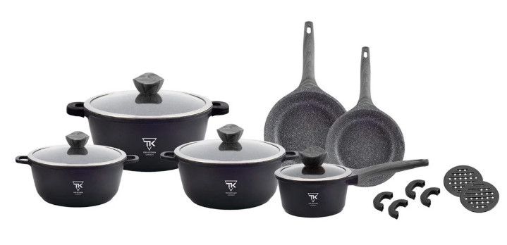 

Алюминиевый набор посуды с мраморным покрытием 18 предметов Top Kitchen Германия Черный
