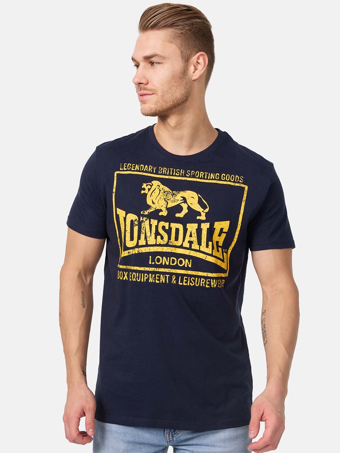 Акція на Футболка бавовняна довга чоловіча Lonsdale HOUNSLOW 115722-3008 S Navy від Rozetka