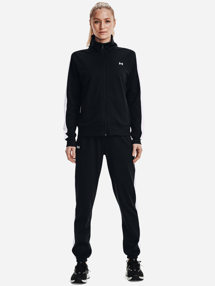 Акція на Спортивний костюм жіночий Under Armour Tricot Tracksuit 1365147-001 M Чорний від Rozetka