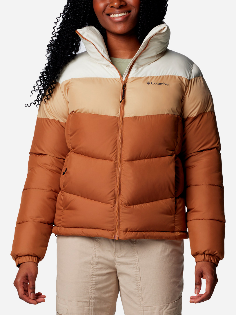 Акція на Куртка демісезонна коротка жіноча Columbia Omni-Shield Puffect II Colorblock Jacket 2088481-224 S Коричнева від Rozetka