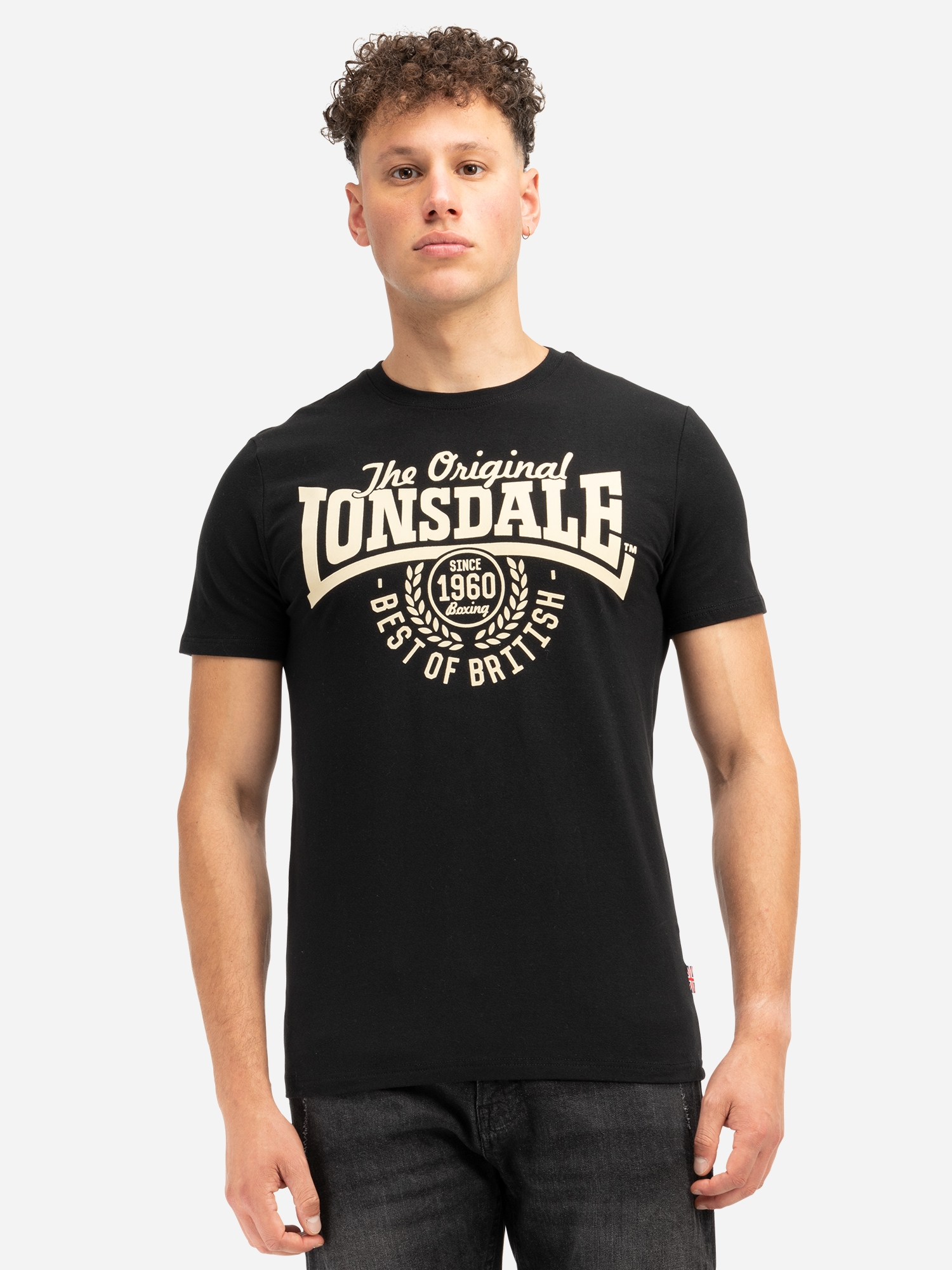 Акція на Футболка бавовняна довга чоловіча Lonsdale 114660-1000 2XL Black від Rozetka