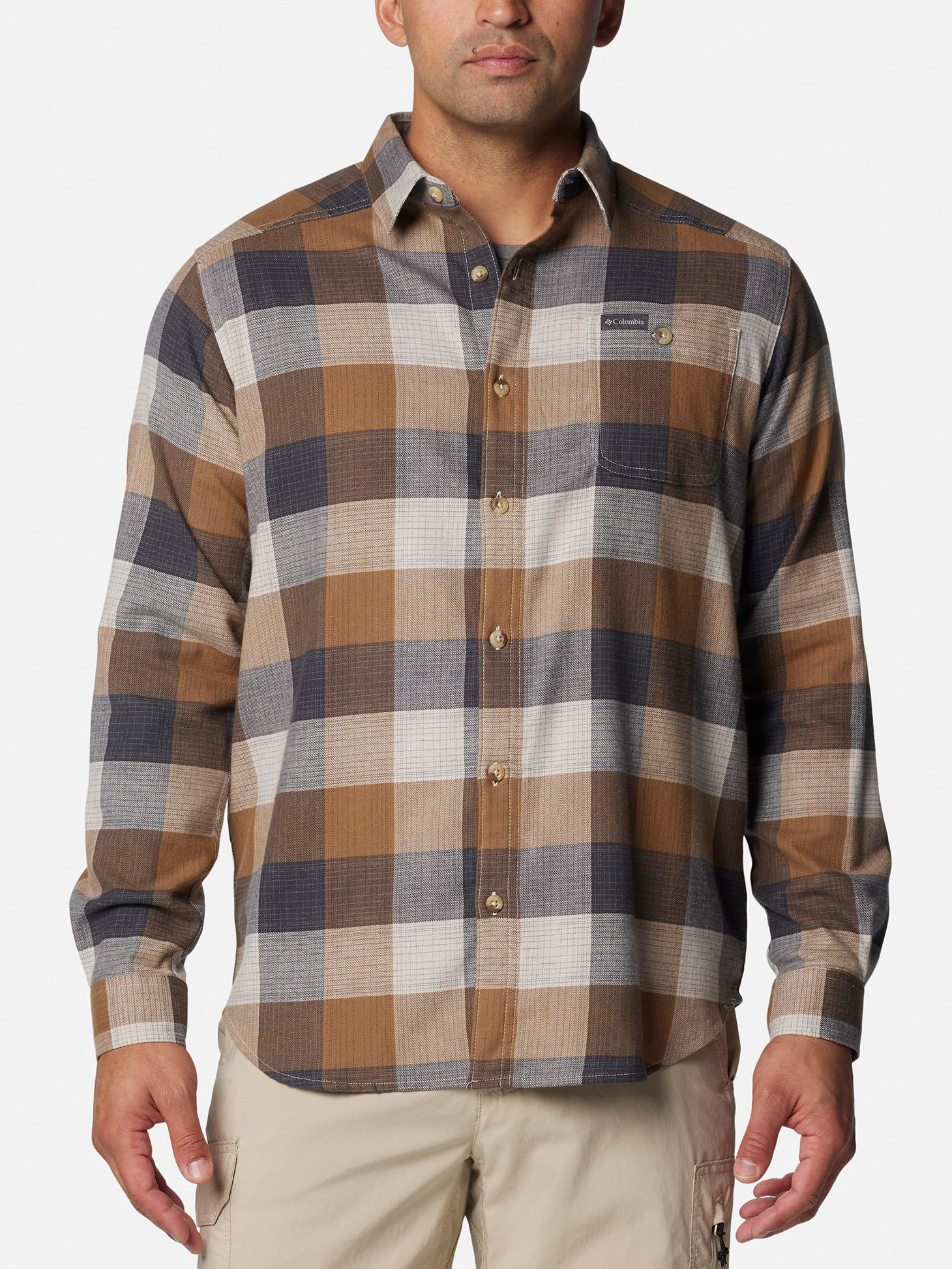 Акція на Сорочка бавовняна чоловіча Columbia Cornell Woods Flannel Long Sleeve Shirt 1617951-278 L Бежева від Rozetka