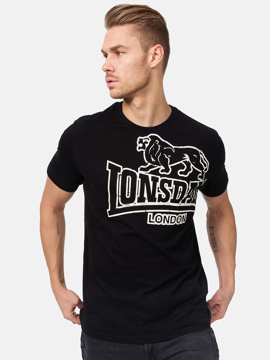 Акція на Футболка бавовняна довга чоловіча Lonsdale LANGSETT 111262-1000 XL Black від Rozetka