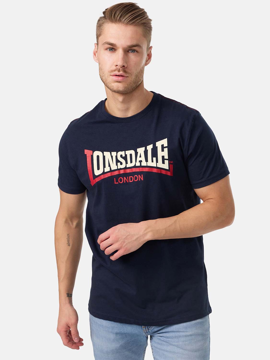 Акція на Футболка бавовняна довга чоловіча Lonsdale 113170-3008 L NAVY від Rozetka