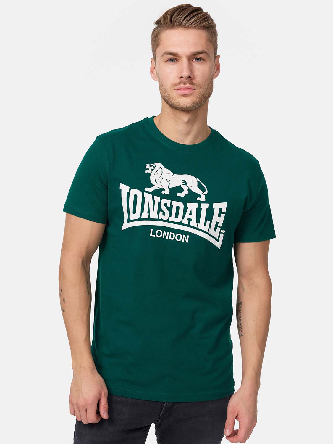 Акція на Футболка бавовняна довга чоловіча Lonsdale 119083-5004 XL Bottle Green від Rozetka