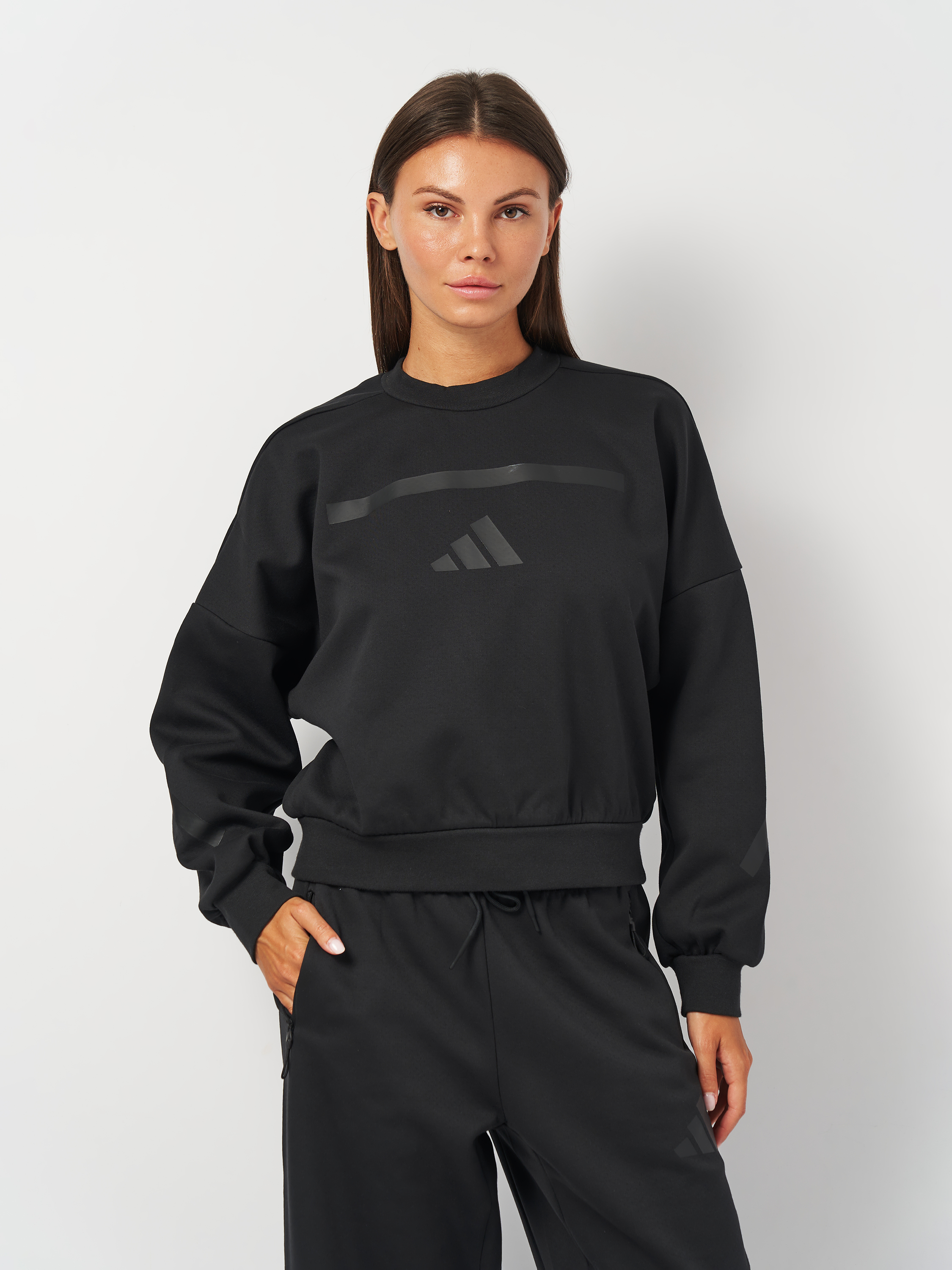 Акція на Світшот жіночий Adidas W Z.N.E. Swt JE7855 XS Black від Rozetka