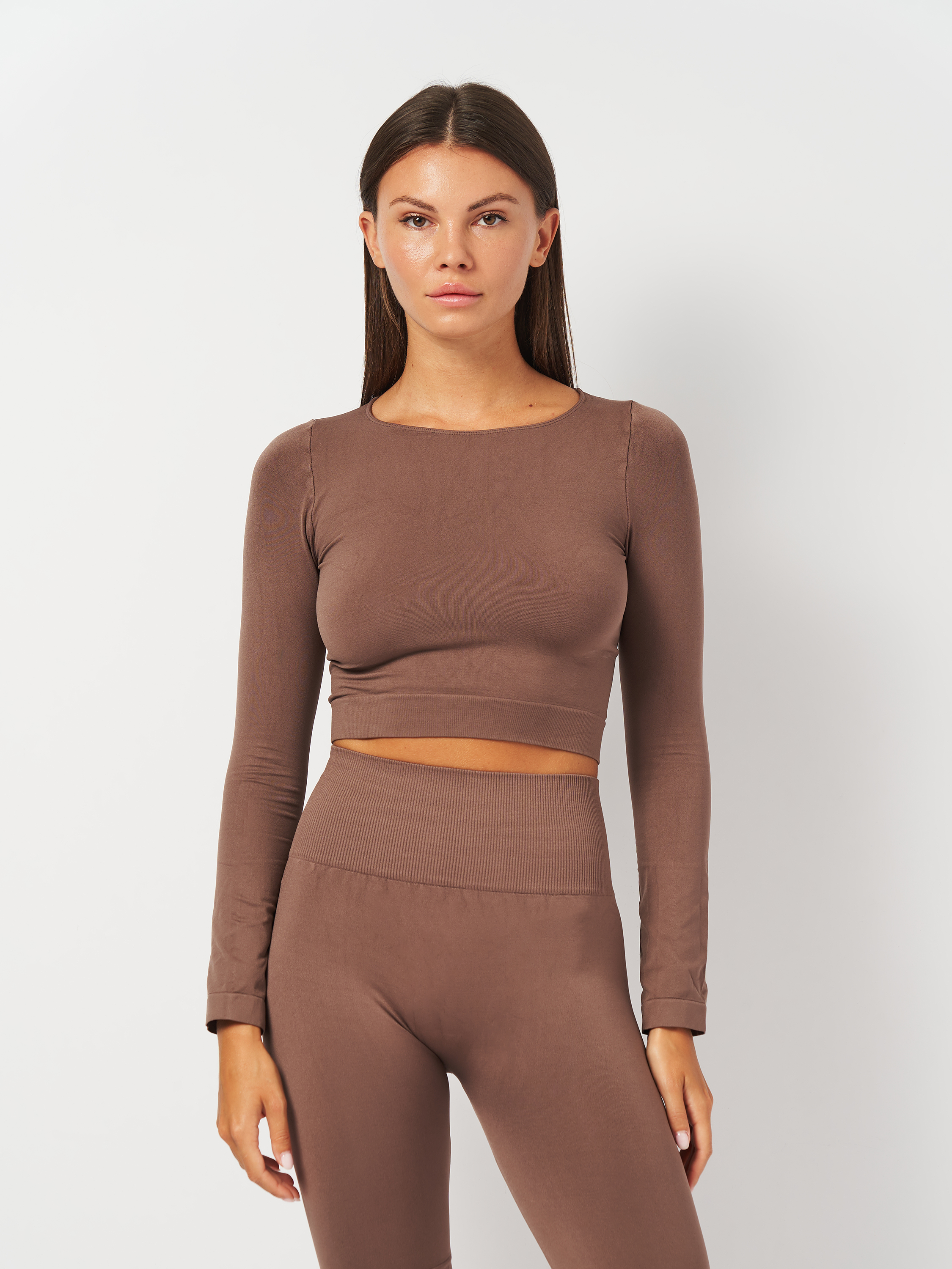 Акція на Топ жіночий Giulia CROP TOP_Deep taupe_1 L/XL Коричневий від Rozetka