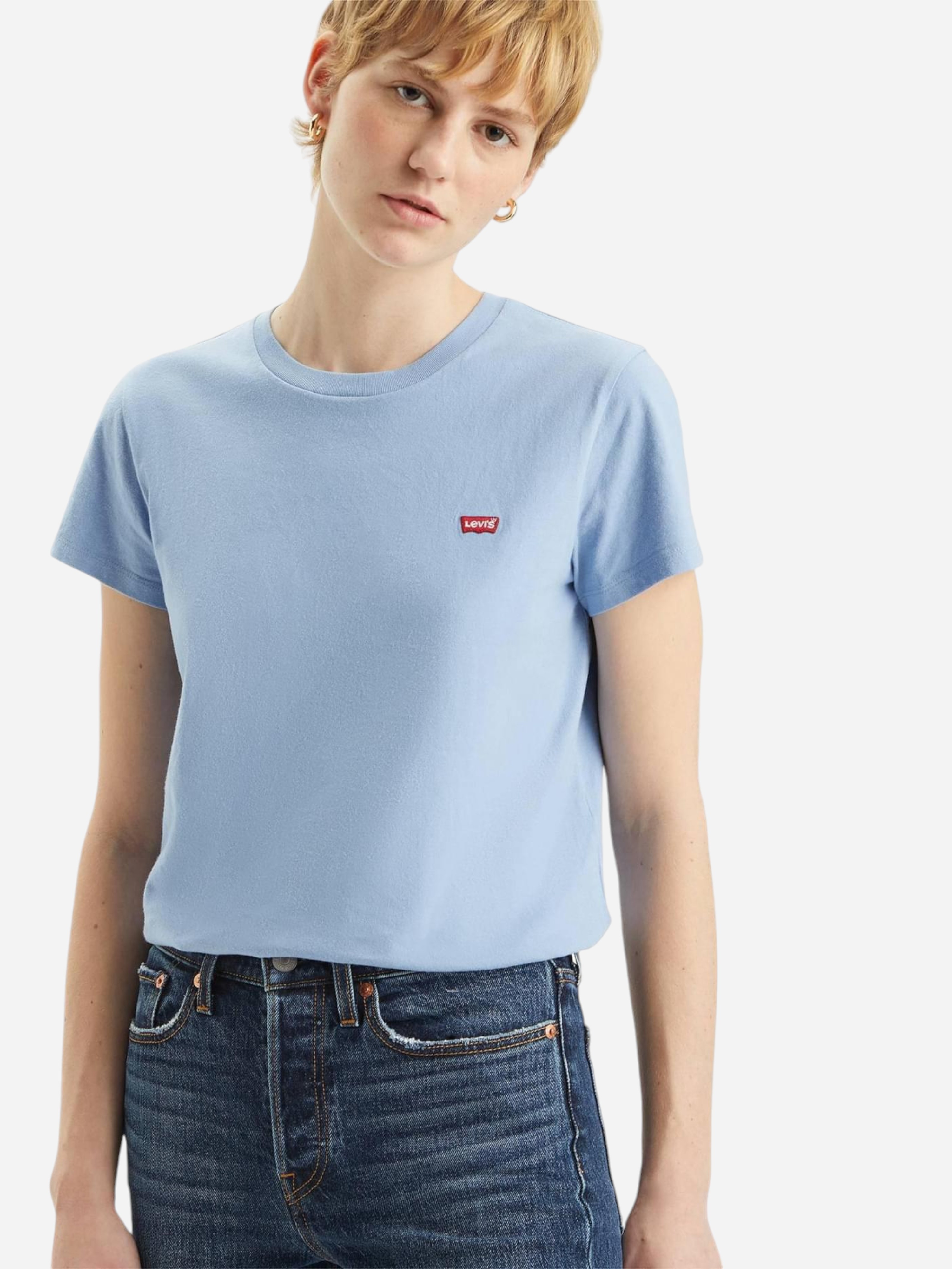 Акція на Футболка бавовняна жіноча Levi's Perfect 39185-0347 XL Блакитна від Rozetka