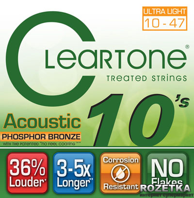 

Cleartone 7410 Acoustic Phosphor Bronze Ultra Light 10-47