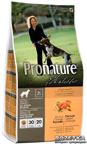

Сухой корм для взрослых собак Pronature Holistic Adult со вкусом утки и апельсинов 13.6 кг