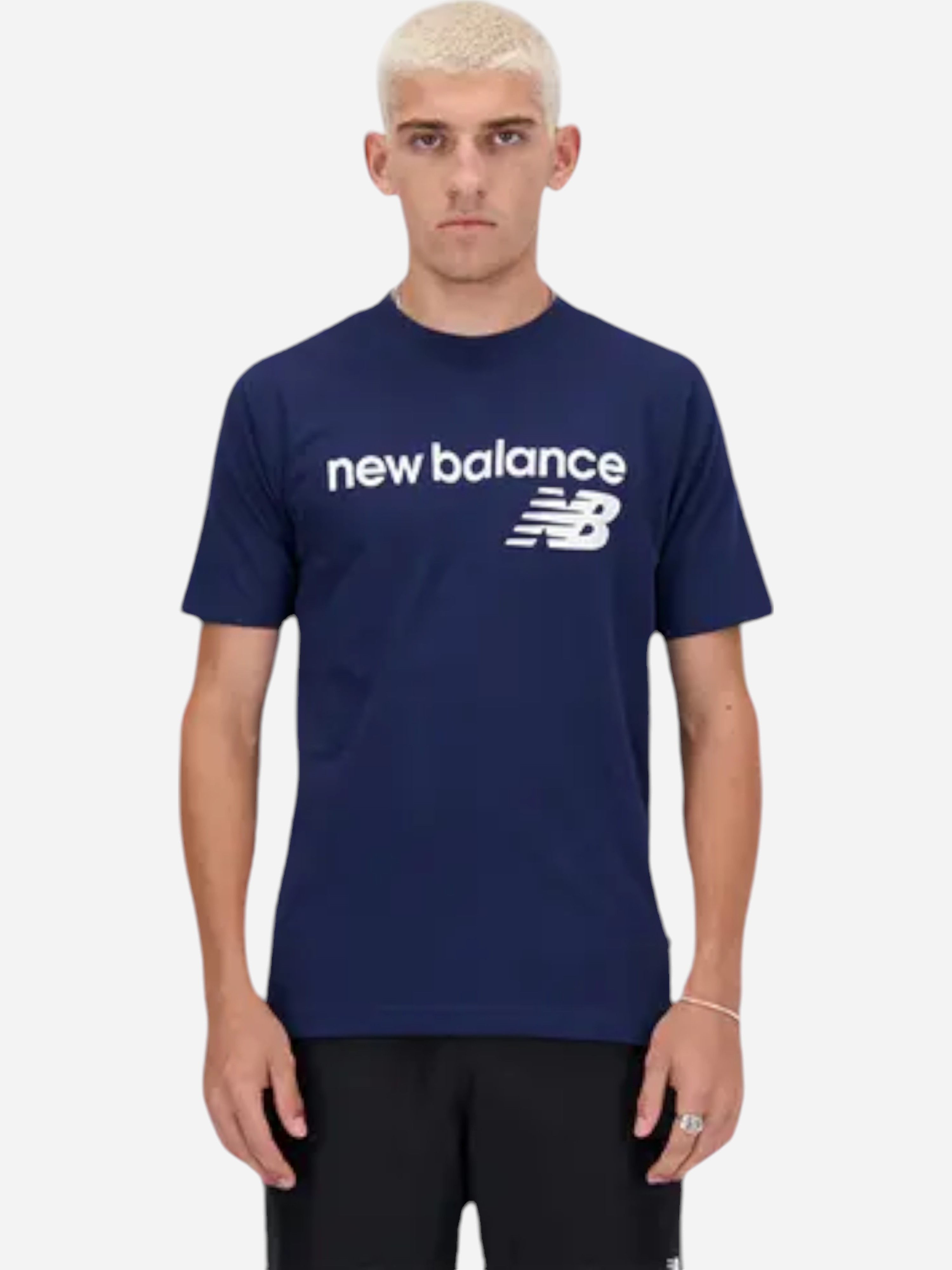 Акція на Футболка бавовняна чоловіча New Balance NBMT41905NNY 2XL Темно-синя від Rozetka