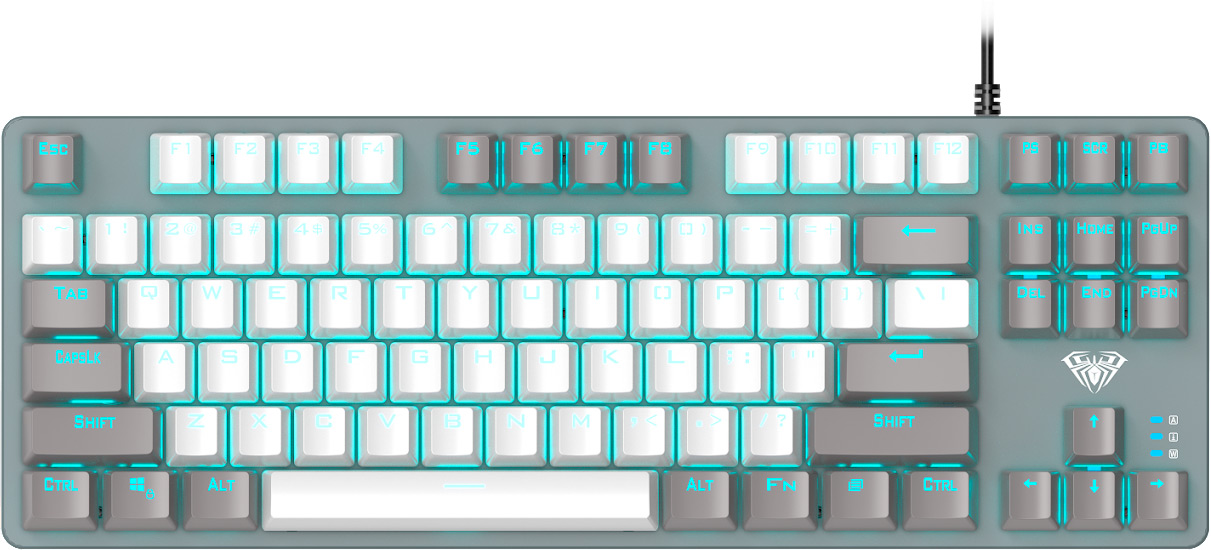 Клавіатура дротова Aula Wind F3287 Mechanical Grey/White KRGD Blue