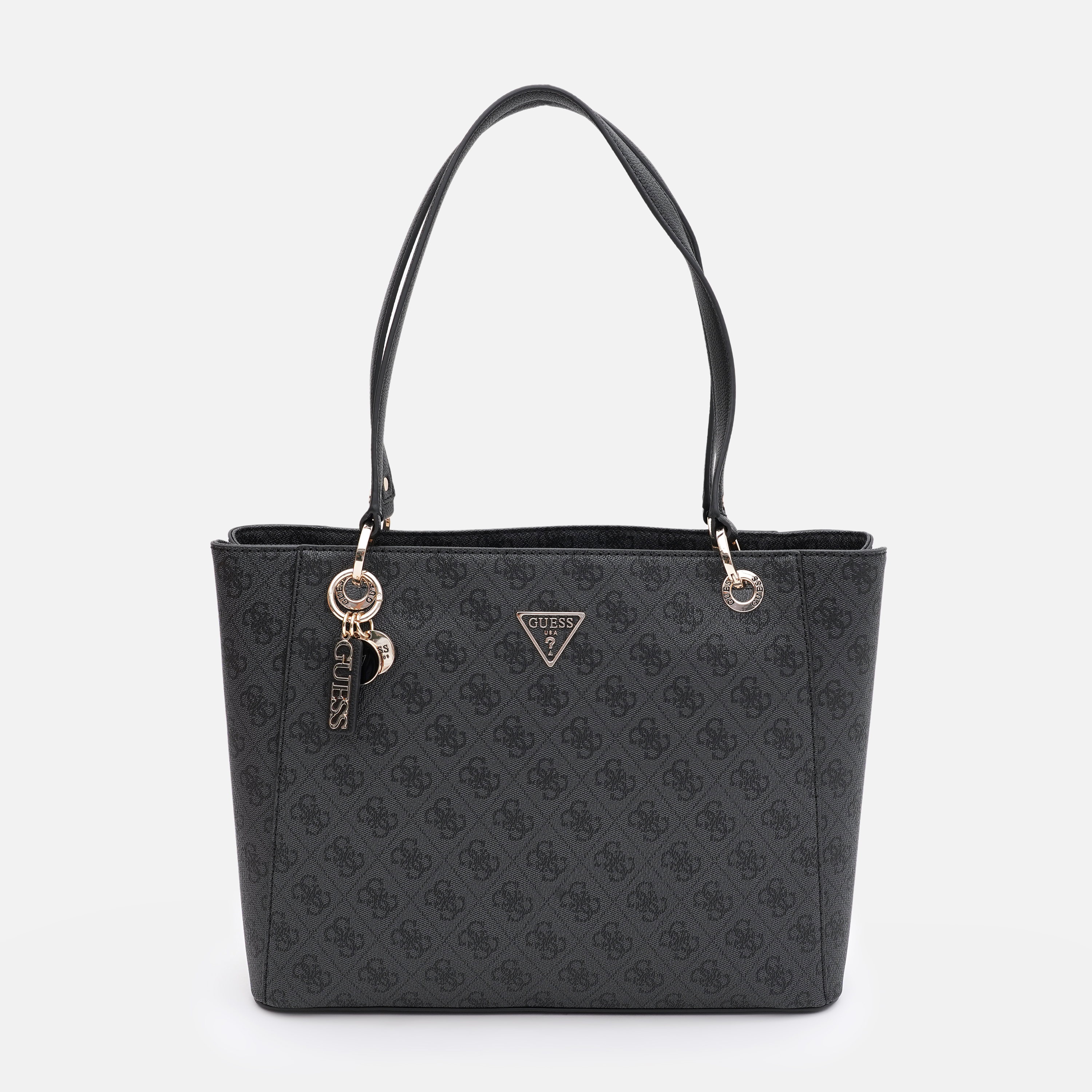 Акція на Сумка-шопер жіноча Guess Noelle Tote HWBG78-79250-CLO Coal Logo від Rozetka