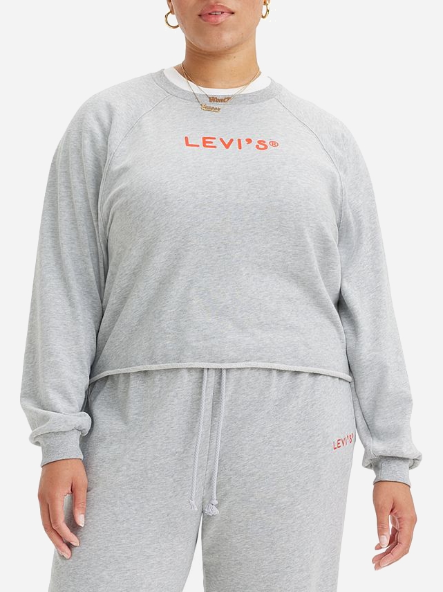 Акція на Світшот жіночий Levi's 949513034 2X Сірий з принтом від Rozetka