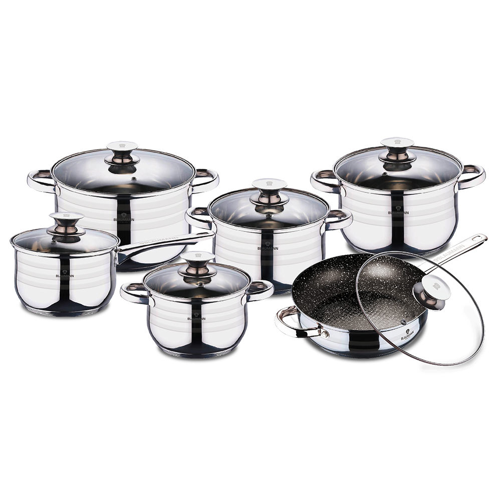 

Уникальный набор посуды из нержавеющей стали Blaumann Gourmet Line BL-3167 на 12 предметов